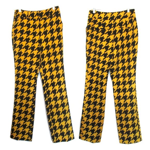 nwt new york & co yellow houndstooth pants suit jacket size medium 6 tall - Picture 7 of 9